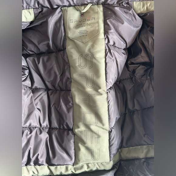 Spyder Women's Olive Hooded Puffer Coat - Picture 11 of 16